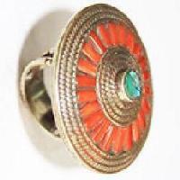 Af 0130 bague afghane ethnique medievale corail turquoise 2 