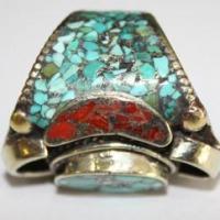 Baf 0018 bague afghane medievale corail turquoise afghanistan argent 2 