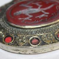 Baf 056 pendentif pendant afghan afghanistan cornaline intaille gecko 59gr 2 