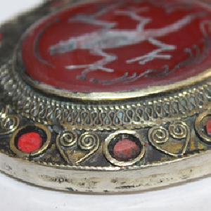 Baf 056 pendentif pendant afghan afghanistan cornaline intaille gecko 59gr 1 