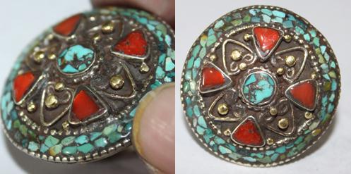 Baf 068 bague afghane medievale afghanistan corail turquoise argent ethnique 2