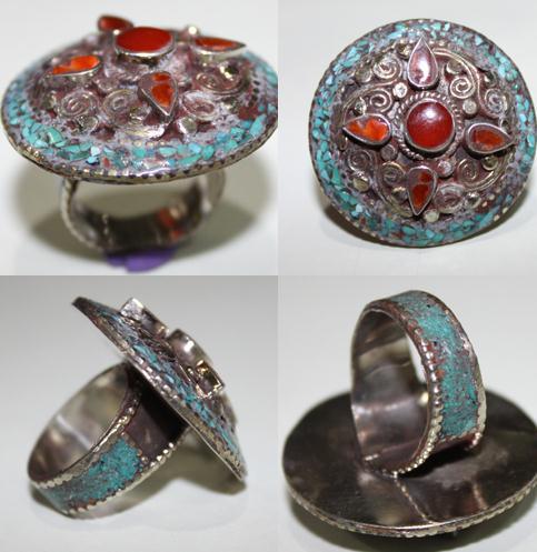 Baf 088 bague afghane afghanistan argent medievale turquoise cornaline 1