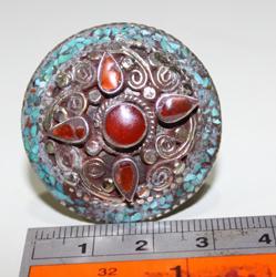 Baf 088 bague afghane afghanistan argent medievale turquoise cornaline 2