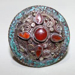 Baf 088 bague afghane afghanistan argent medievale turquoise cornaline 3