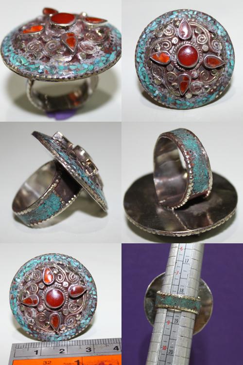 Baf 088 bague afghane afghanistan argent medievale turquoise cornaline 4