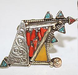 Baf 099 bague afghane afghanistan argent turquoise cocrail ambre ethnique 2