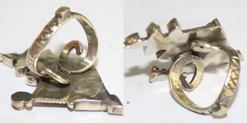 Baf 099 bague afghane afghanistan argent turquoise cocrail ambre ethnique 3