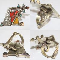 Baf 099 bague afghane afghanistan argent turquoise cocrail ambre ethnique 5