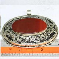 Baf 154 pendentif pendant afghan afghanistan 50mm cornaline argent ethnique 5