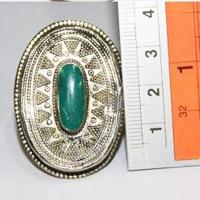 Baf 173 bague chevaliere t59 19gr afghane afghanistan argent turquoise ethnique 5 