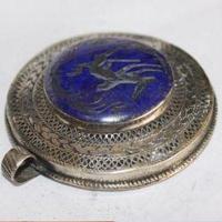 Baf 214 pendentif pendant afghan afghanistan 60mm lapis lazuli argent ethnique 2 