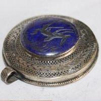 Baf 214 pendentif pendant afghan afghanistan 60mm lapis lazuli argent ethnique 2