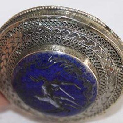 Baf 214 pendentif pendant afghan afghanistan 60mm lapis lazuli argent ethnique 3