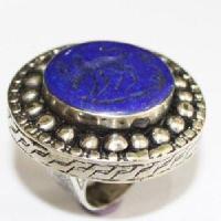 Baf 228 bague sceau t57 48gr afghane afghanistan argent ethnique lapis lazuli gazelle 1 