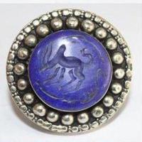 Baf 228 bague sceau t57 48gr afghane afghanistan argent ethnique lapis lazuli gazelle 2 