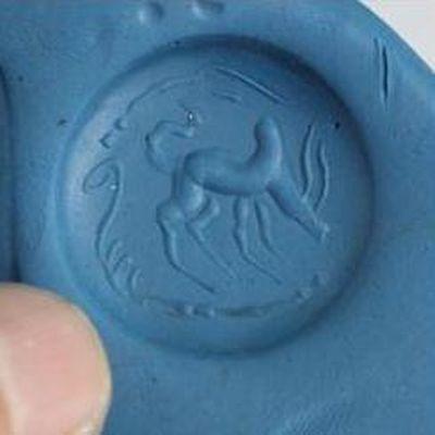 Baf 228 bague sceau t57 48gr afghane afghanistan argent ethnique lapis lazuli gazelle 5 