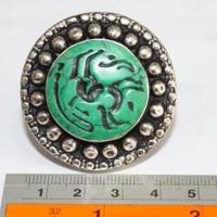 Baf 233 bague sceau t57 46gr afghane afghanistan argent turquoise intaille antilope 2