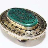 Baf 236 bague chevaliere afghanne t59 bijou afghanistan onyx vert intaille coran 2 