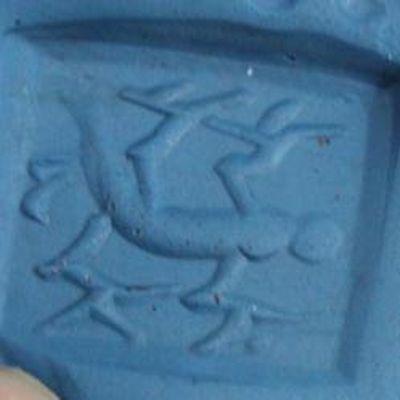 Baf 240 bague sceau t57 46gr afghane afghanistan argent turquoise intaille lezard 5 