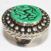 Baf 241 bague sceau t58 47gr afghane afghanistan argent turquoise intaille antilope 1 