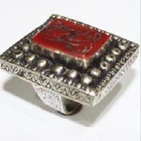 Baf 244 bague sceau t56 46gr afghane afghanistan argent cornaline ethnique intaille gazelle 1 