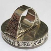 Baf 252 bague sceau t56 45gr afghane afghanistan argent cornaline ethnique intaille antilope 4 