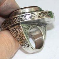 Baf 255 bague t56 45gr afghane afghanistan argent cornaline ethnique intaille chameau 4 