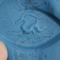 Baf 421 bague sceau t62 37gr afghane afghanistan argent lapis lazuli ethnique intaille gazelle 2