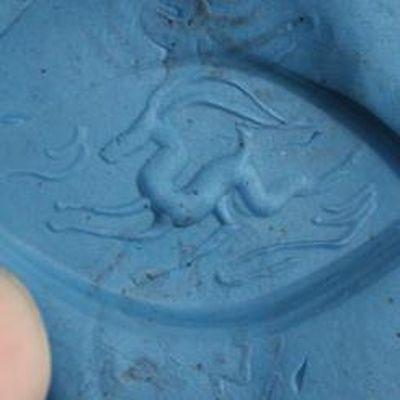 Baf 421 bague sceau t62 37gr afghane afghanistan argent lapis lazuli ethnique intaille gazelle 2