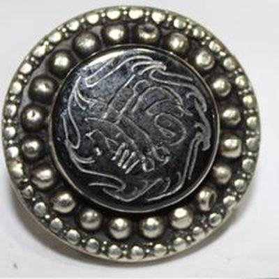 Baf 427 bague sceau coranique t59 45gr afghane afghanistan argent onyx noiri ethnique intaille coran 1 