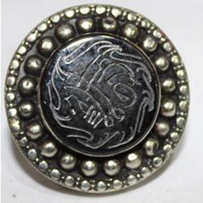 Baf 427 bague sceau coranique t59 45gr afghane afghanistan argent onyx noiri ethnique intaille coran 3