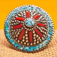 Baf 501c bague t54 afghan afghanistan corail turquoise achat vente bijoux ethniques 1