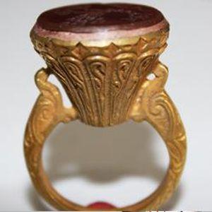 Baf 503 bague t61 afghanne romaine intaille 20mm 12gr cornaline argent ethnique 2