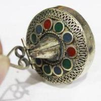 Baf 504 pendentif sceau afghan romain antilope intaille 30mm 23gr cornaline argent ethnique 3 