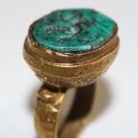 Baf 507 bague t53 afghanne romaine intaille 18x20mm 10gr turquoise argent ethnique 1