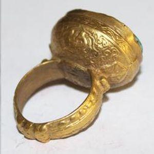 Baf 507 bague t53 afghanne romaine intaille 18x20mm 10gr turquoise argent ethnique 3