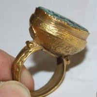 Baf 507 bague t53 afghanne romaine intaille 18x20mm 10gr turquoise argent ethnique 4