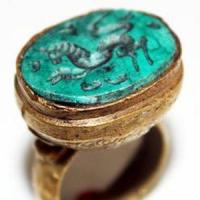 Baf 507 bague t53 afghanne romaine intaille 18x20mm 10gr turquoise argent ethnique