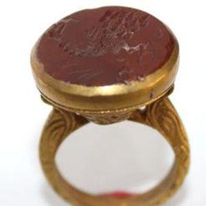 Baf 508 bague t61 afghanne romaine intaille phenix 20mm 13gr cornaline argent ethnique 5