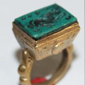 Baf 510 bague t60 afghanne romaine intaille cheval 15x20mm 12gr turquoise argent ethnique