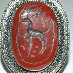 Baf 804 pendentif pendant afghan afghanistan cornaline intaille cerf 39gr 5