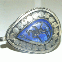 Baf 805 pendentif pendant afghan afghanistan lapis lazuli intaille pegase 39gr 2 