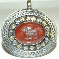 Baf 806 pendentif pendant afghan afghanistan cornaline intaille griffon 41gr 1 