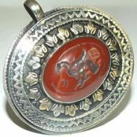 Baf 806 pendentif pendant afghan afghanistan cornaline intaille griffon 41gr 3 