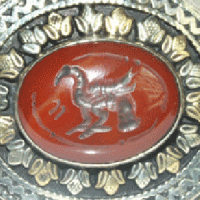 Baf 806 pendentif pendant afghan afghanistan cornaline intaille griffon 41gr 5 