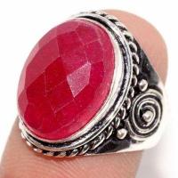 Bag 002a bague chevaliere medievale t55 rubis 6gr cachemire 15x10mm bijou argent 925 achat vente