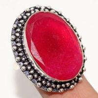 Bag 005b bague ethnique medievale t60 rubis 13gr ovale 20x30mm bijou argent 925 achat vente