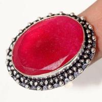 Bag 005c bague ethnique medievale t60 rubis 13gr ovale 20x30mm bijou argent 925 achat vente