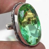 Bag 009a bague chevaliere anneau t53 tourmaline 13gr 15x32mm vert or achat vente bijou argent 925