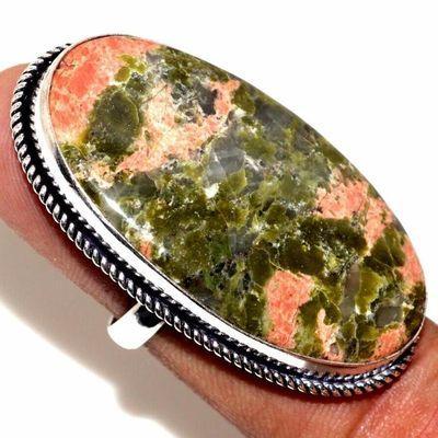 Bag 011b bague chevaliere unakite 14gr t57 24x42mm achat vente bijou pierre argent 925